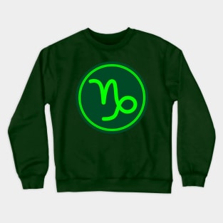 Cool Green Capricorn Symbol Crewneck Sweatshirt